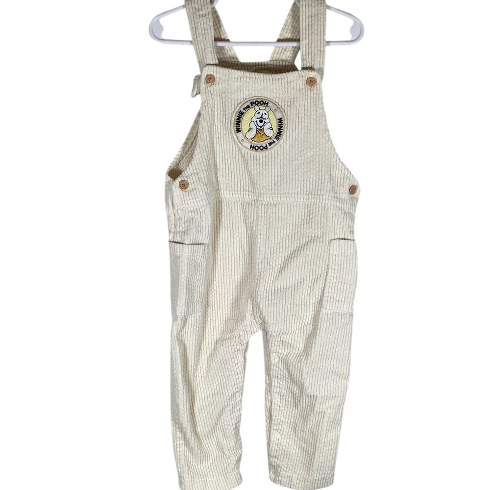 Disney Winnie the Pooh Cream corduroy Kids Overalls size 24 months